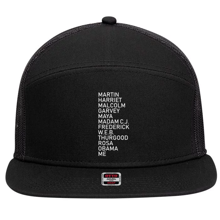 Black History Month Black Leaders Graphic Design 7 Panel Mesh Trucker Snapback Hat