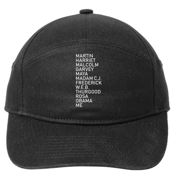 Black History Month Black Leaders Graphic Design 7-Panel Snapback Hat