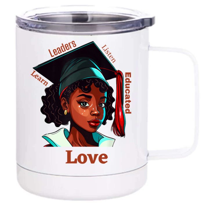 Black History Month Black Educated Leaders Valentines Day Gift Front & Back 12oz Stainless Steel Tumbler Cup