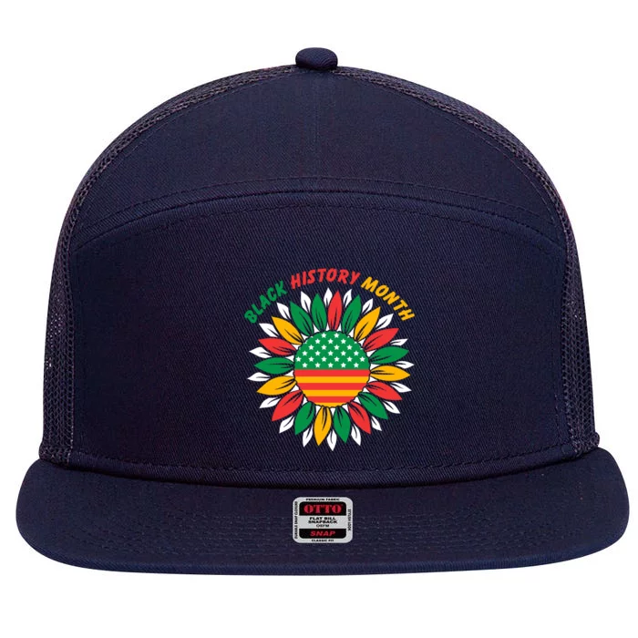 Black History Month Sunflower Flag 7 Panel Mesh Trucker Snapback Hat