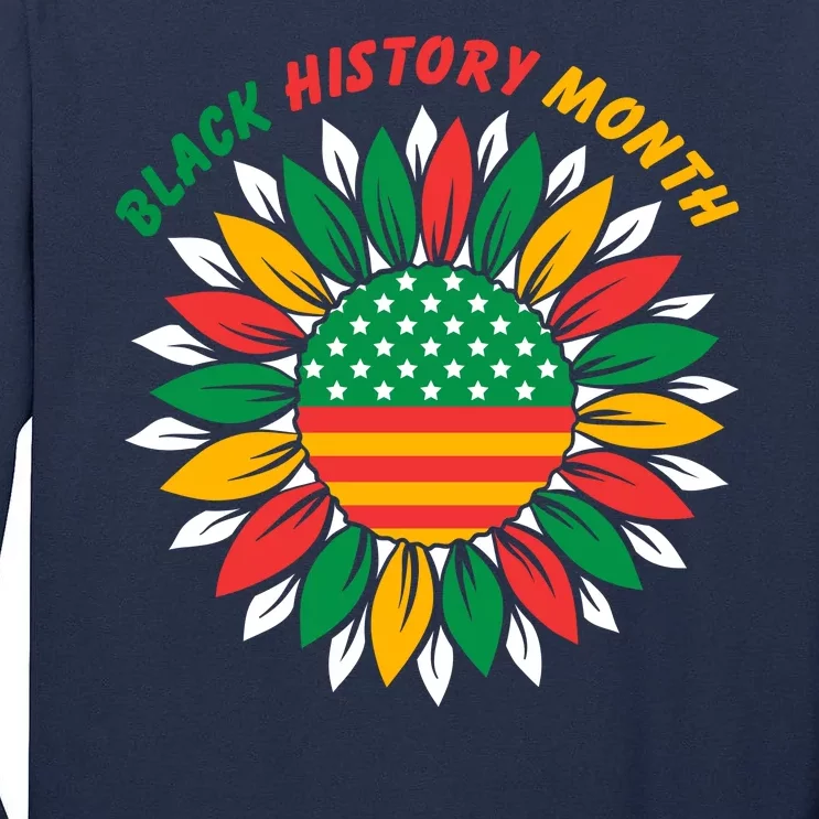 Black History Month Sunflower Flag Tall Long Sleeve T-Shirt