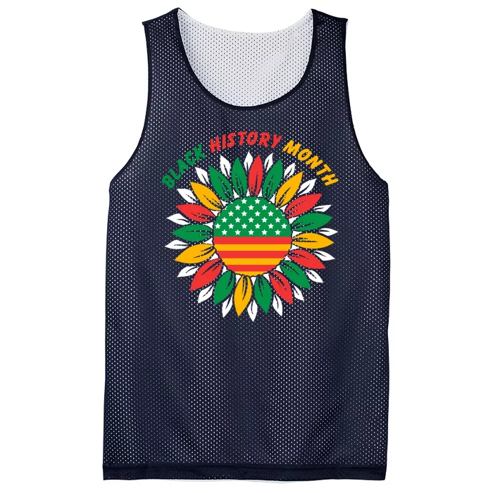 Black History Month Sunflower Flag Mesh Reversible Basketball Jersey Tank