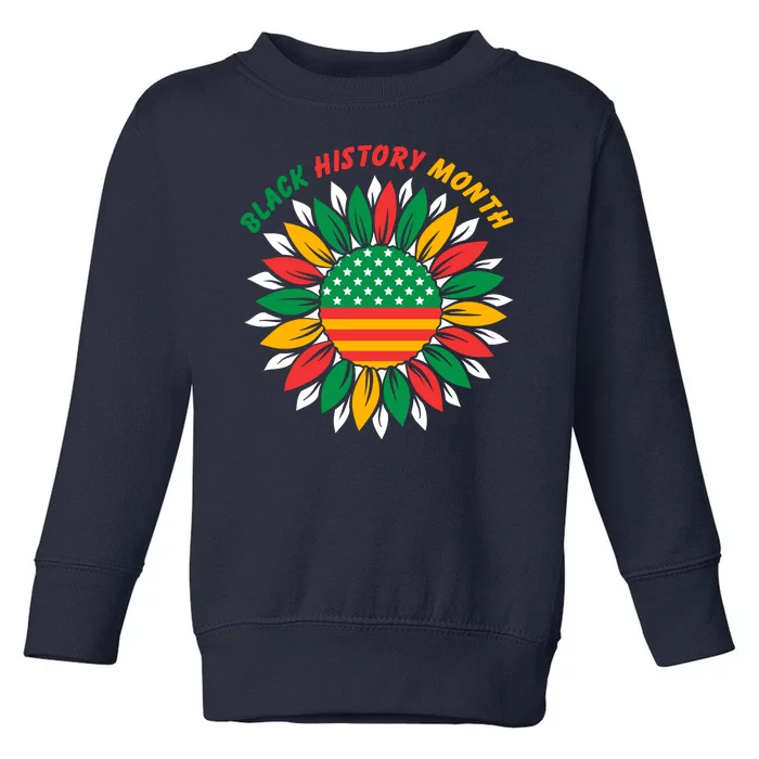 Black History Month Sunflower Flag Toddler Sweatshirt