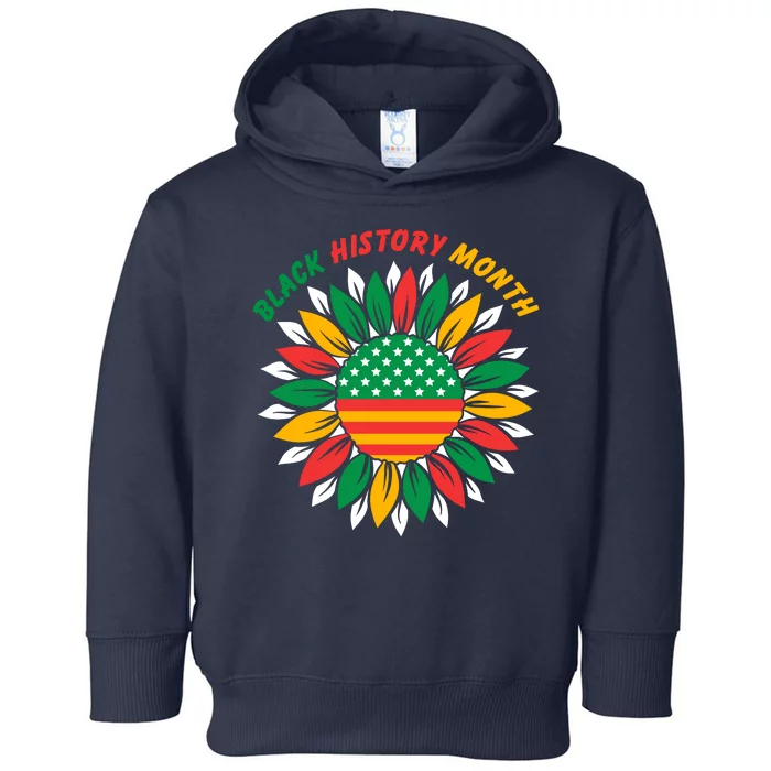 Black History Month Sunflower Flag Toddler Hoodie