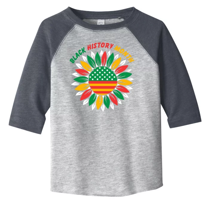 Black History Month Sunflower Flag Toddler Fine Jersey T-Shirt