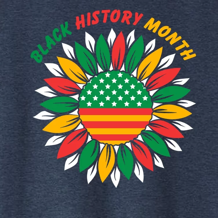 Black History Month Sunflower Flag Women's Crop Top Tee