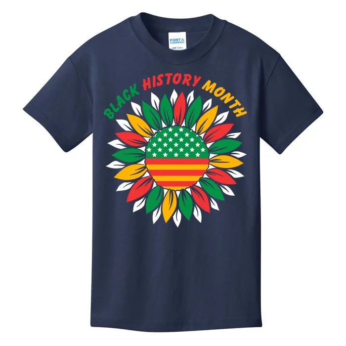 Black History Month Sunflower Flag Kids T-Shirt