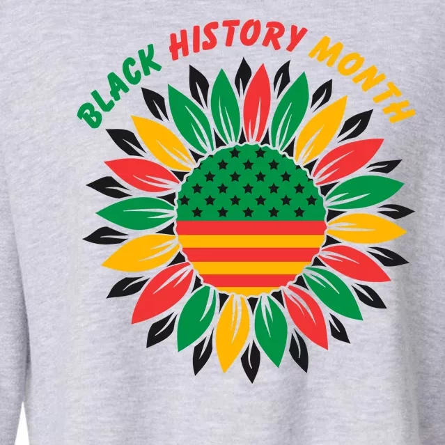 Black History Month Sunflower Flag Cropped Pullover Crew