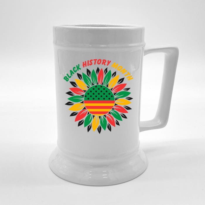 Black History Month Sunflower Flag Front & Back Beer Stein