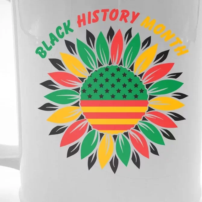 Black History Month Sunflower Flag Front & Back Beer Stein