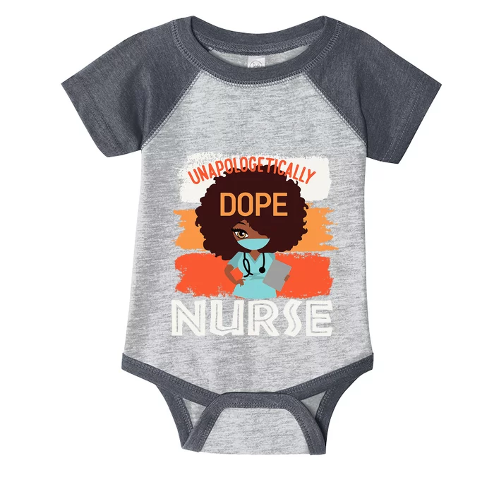 Black History Month Proud Black Unapologetically Dope Nurse Infant Baby Jersey Bodysuit