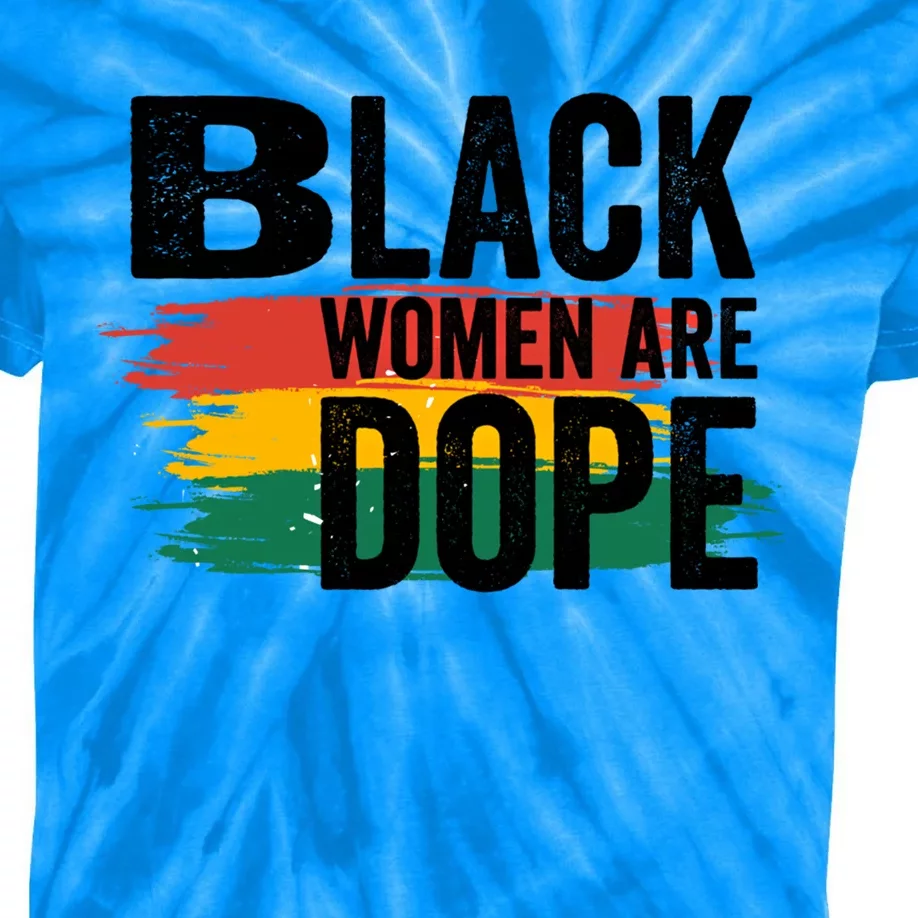 Black History Month Proud Black Black Are Dope Gift Kids Tie-Dye T-Shirt