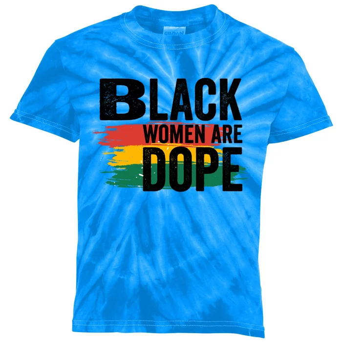 Black History Month Proud Black Black Are Dope Gift Kids Tie-Dye T-Shirt