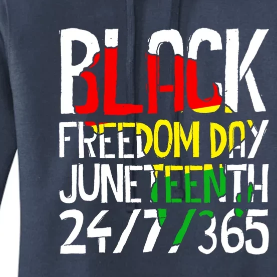 Black History Month Black Freedom Day 24 7 365 Juneteenth Great Gift Women's Pullover Hoodie