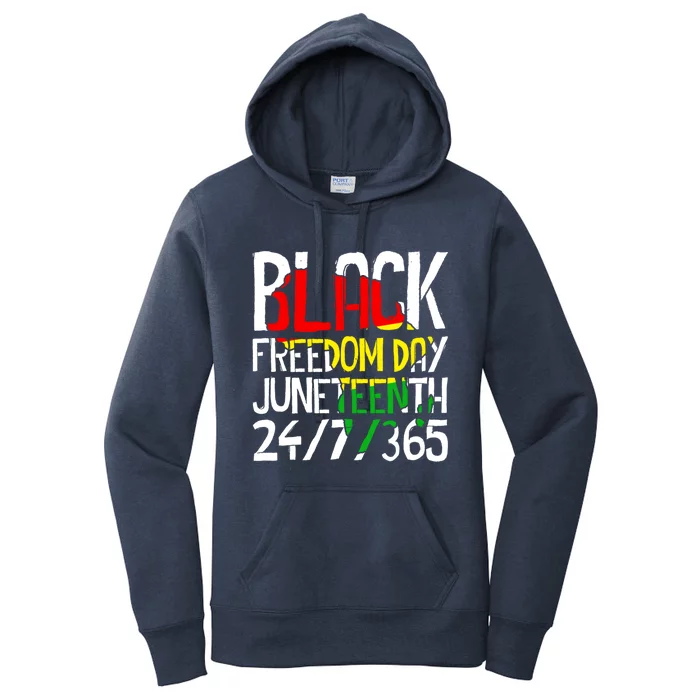 Black History Month Black Freedom Day 24 7 365 Juneteenth Great Gift Women's Pullover Hoodie