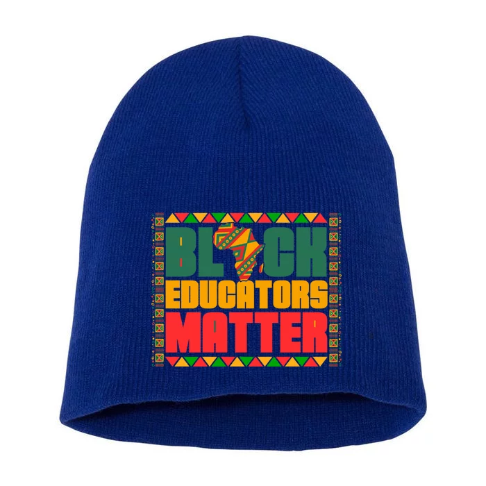 Black History Month African Black Educator Matter Juneteenth Gift Short Acrylic Beanie