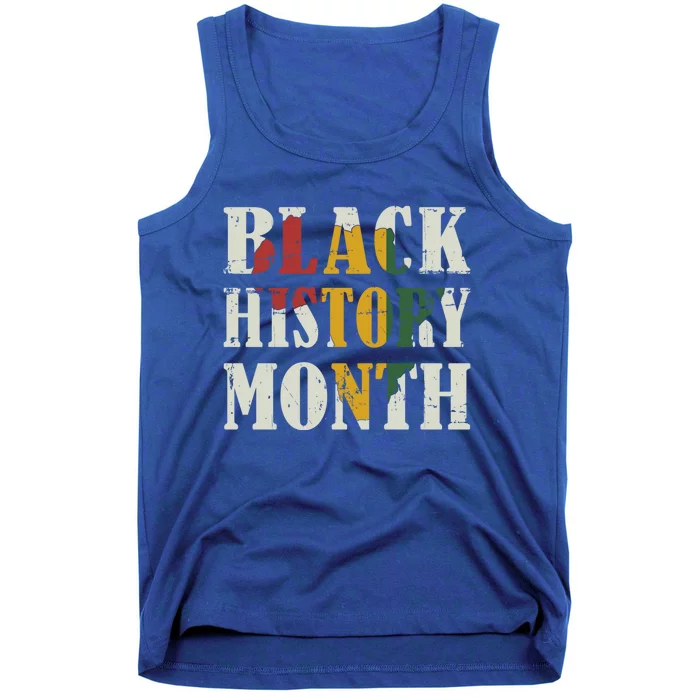 Black History Month With African Map Flag Fro Freedom Gift Tank Top