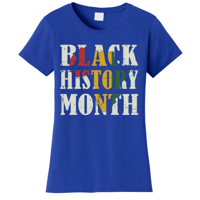 Black History Month With African Map Flag Fro Freedom Gift Women's T-Shirt