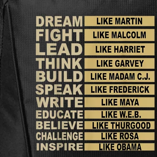 Black History Month Influential Inspirational Leaders Gift City Backpack