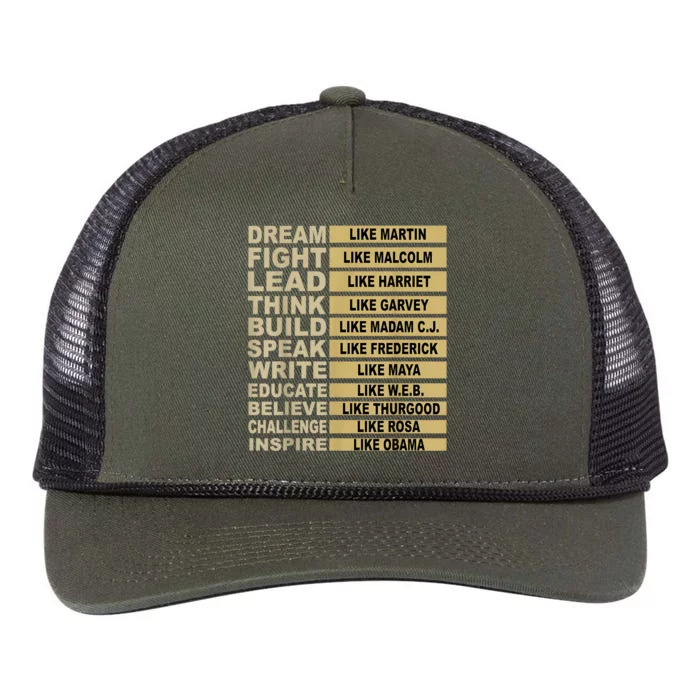 Black History Month Influential Inspirational Leaders Gift Retro Rope Trucker Hat Cap