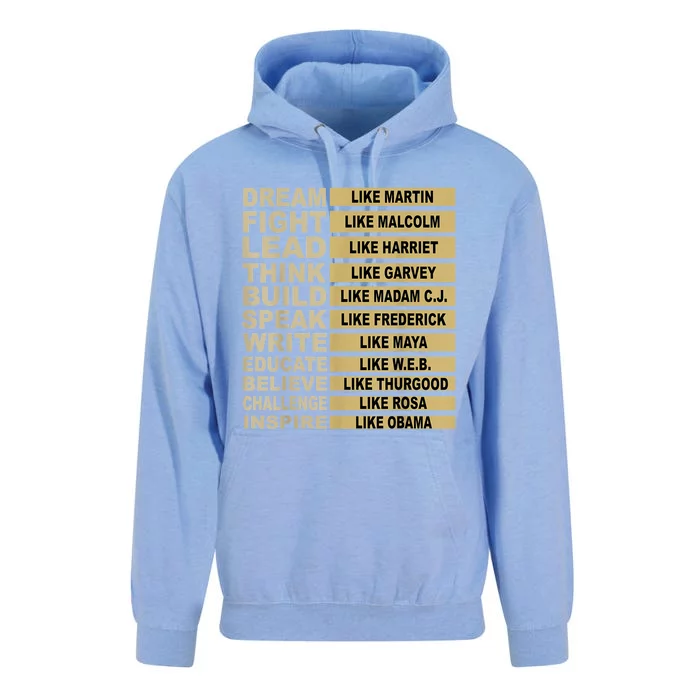 Black History Month Influential Inspirational Leaders Gift Unisex Surf Hoodie