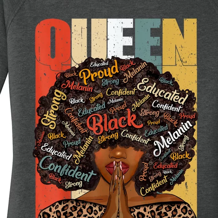 Black History Month Shirts Juneteenth Shirts For Black Queen Women's Perfect Tri Tunic Long Sleeve Shirt