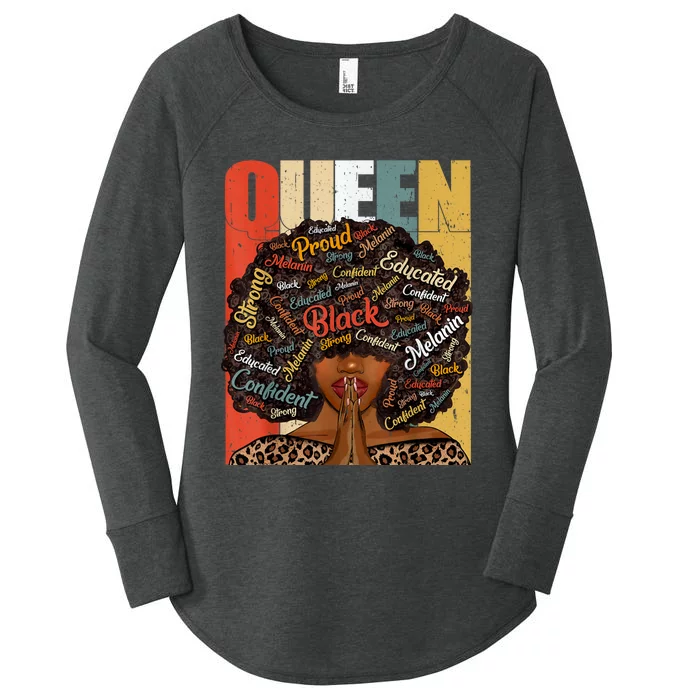 Black History Month Shirts Juneteenth Shirts For Black Queen Women's Perfect Tri Tunic Long Sleeve Shirt