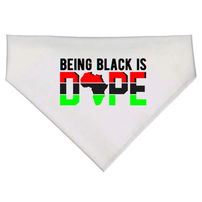 Black History Month Being Black Is Dope Africa Gift USA-Made Doggie Bandana