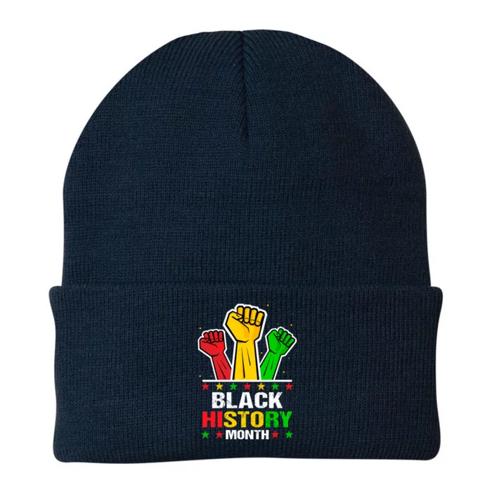 Black History Month Juneteenth Fist Freedom African Melanin Cute Gift Knit Cap Winter Beanie