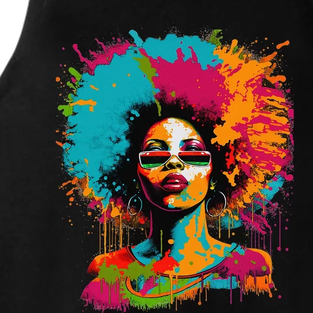 Black History Month African American Black Queen Juneteenth Ladies Tri-Blend Wicking Tank