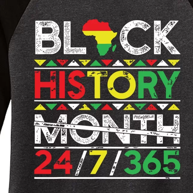 Black History Month 247365 African Melanin Black Women's Tri-Blend 3/4-Sleeve Raglan Shirt