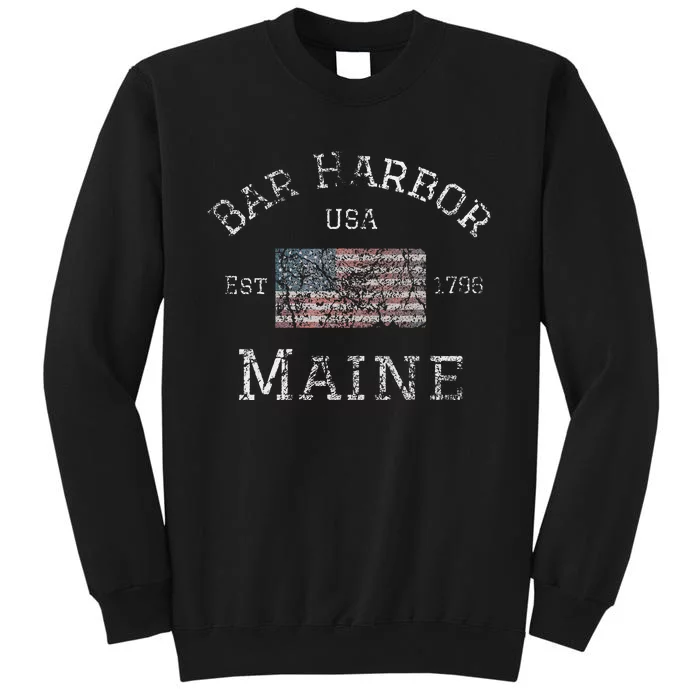 Bar Harbor Maine USA American Flag Established ME Vintage Sweatshirt