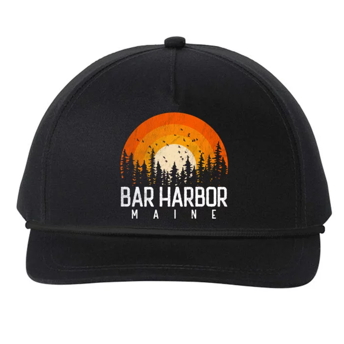 Bar Harbor Maine Me Great Gift Retro Vintage 70s 80s 90s Gift Snapback Five-Panel Rope Hat