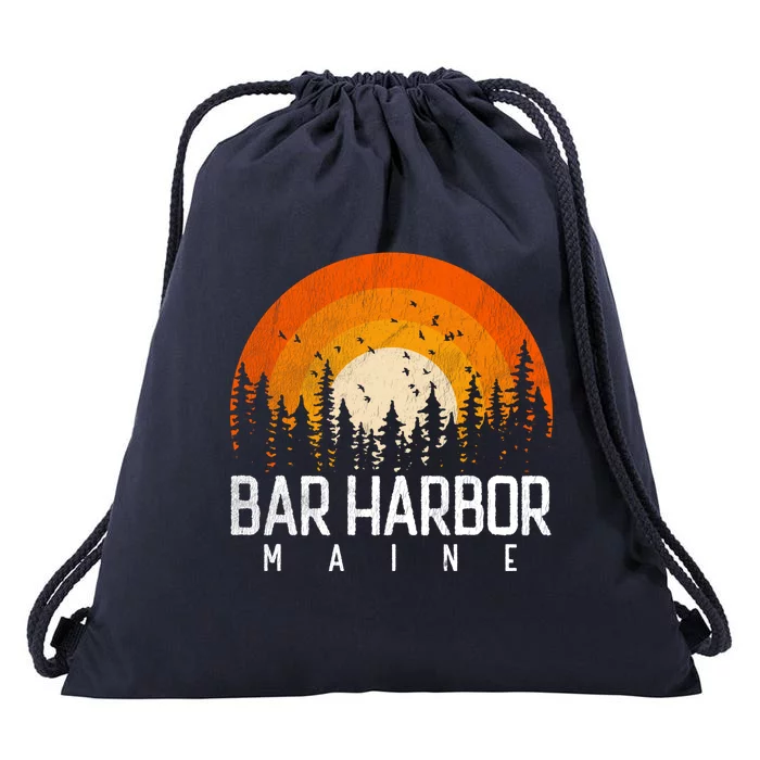 Bar Harbor Maine Me Great Gift Retro Vintage 70s 80s 90s Gift Drawstring Bag