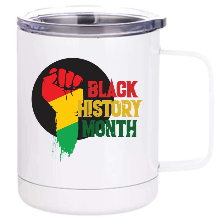 Black History Month Fist Front & Back 12oz Stainless Steel Tumbler Cup