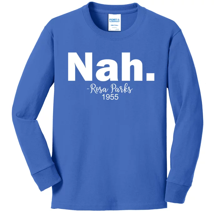 Black History Month Nah African American Heritage Gift Kids Long Sleeve Shirt