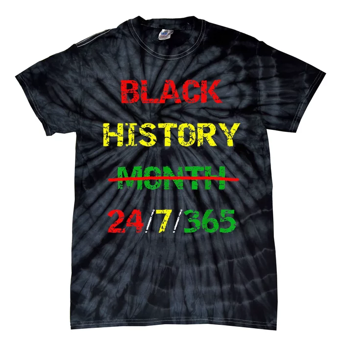 Black History Month 24 7 365 Afro African Pride Tie-Dye T-Shirt