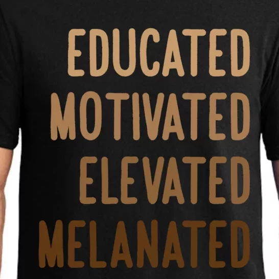 Black History Month Educated Motivated Elevated Melanated Great Gift Pajama Set