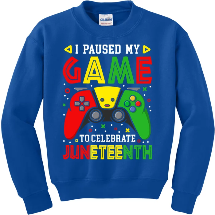 Black History Melanin Gamer Paused Game Juneteenth Gift Kids Sweatshirt