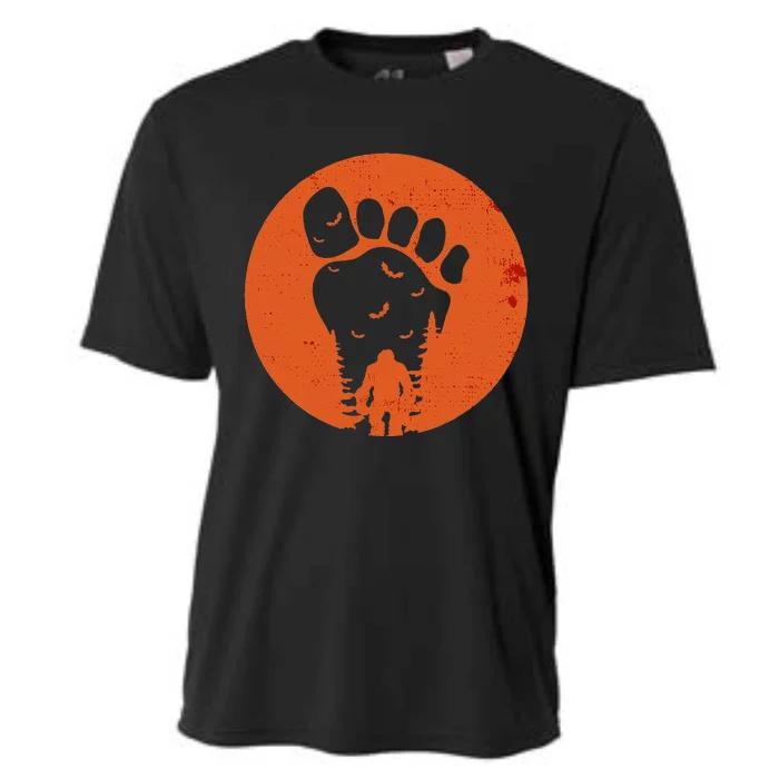 Bigfoot Halloween Moon Vintage Costume Sasquatch Yeti Gift Cute Cooling Performance Crew T-Shirt