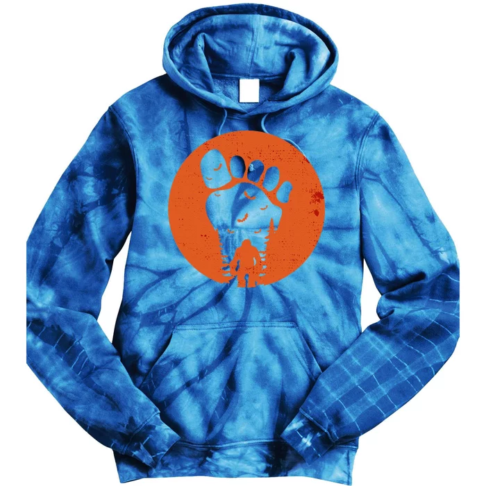 Bigfoot Halloween Moon Vintage Costume Sasquatch Yeti Gift Cute Tie Dye Hoodie