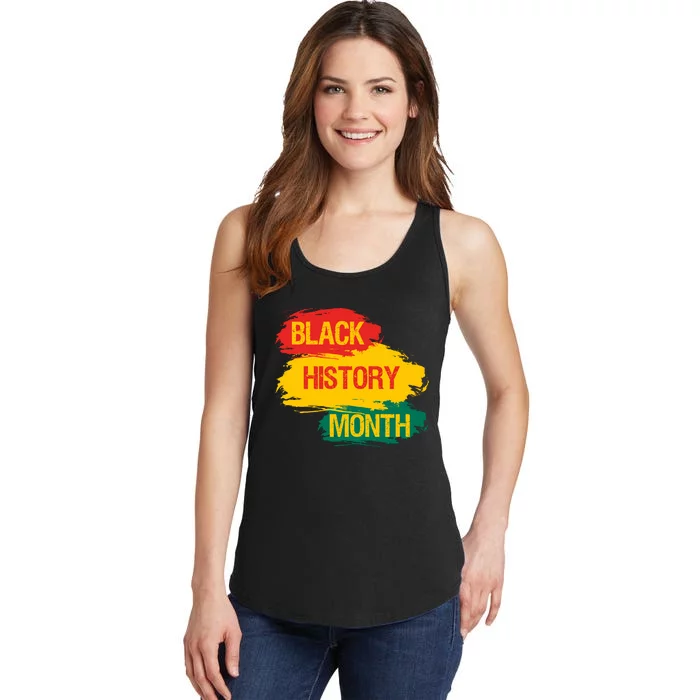 Black History Month AfroAmerican Flag BHM Flag Distressed Flag Ladies Essential Tank