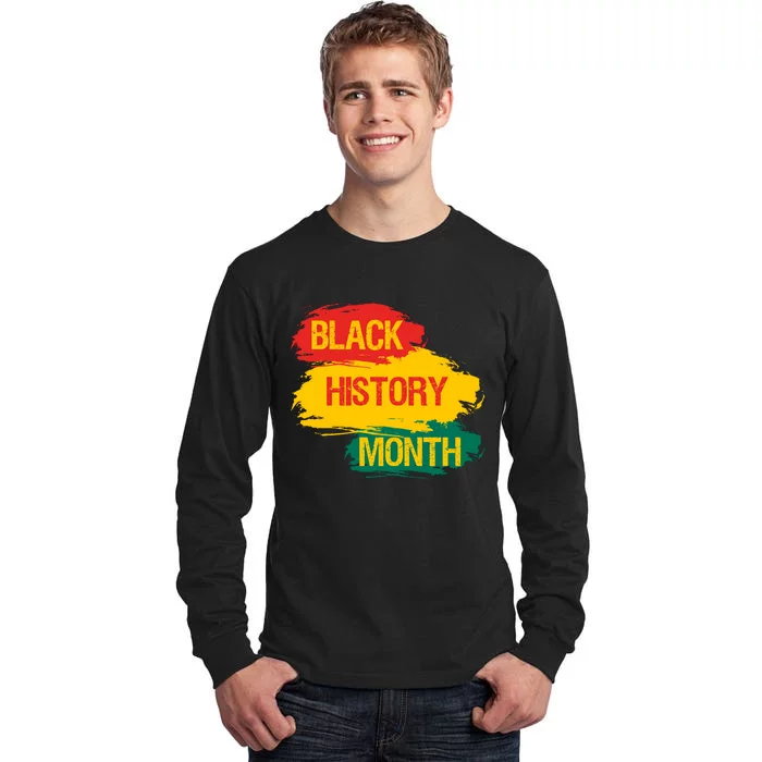 Black History Month AfroAmerican Flag BHM Flag Distressed Flag Tall Long Sleeve T-Shirt