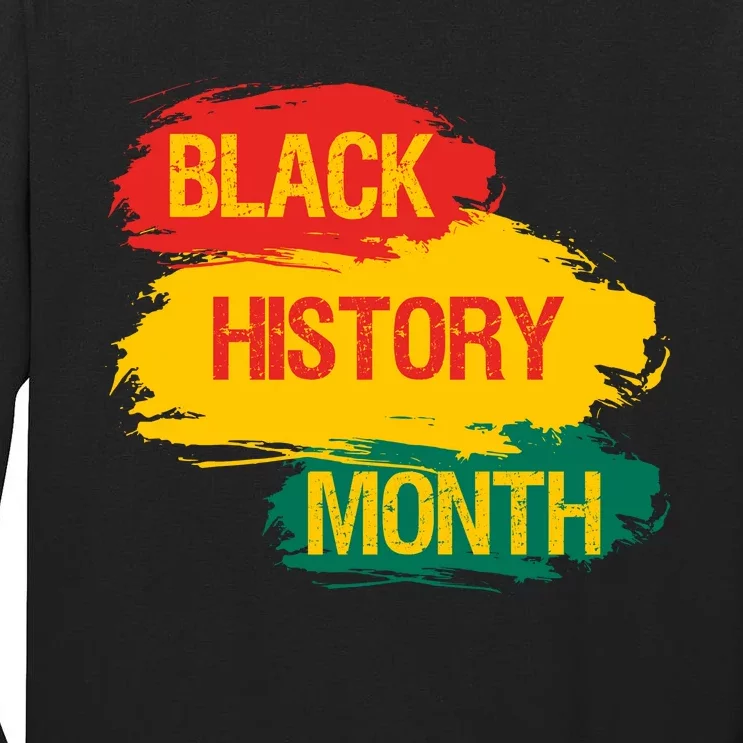 Black History Month AfroAmerican Flag BHM Flag Distressed Flag Tall Long Sleeve T-Shirt