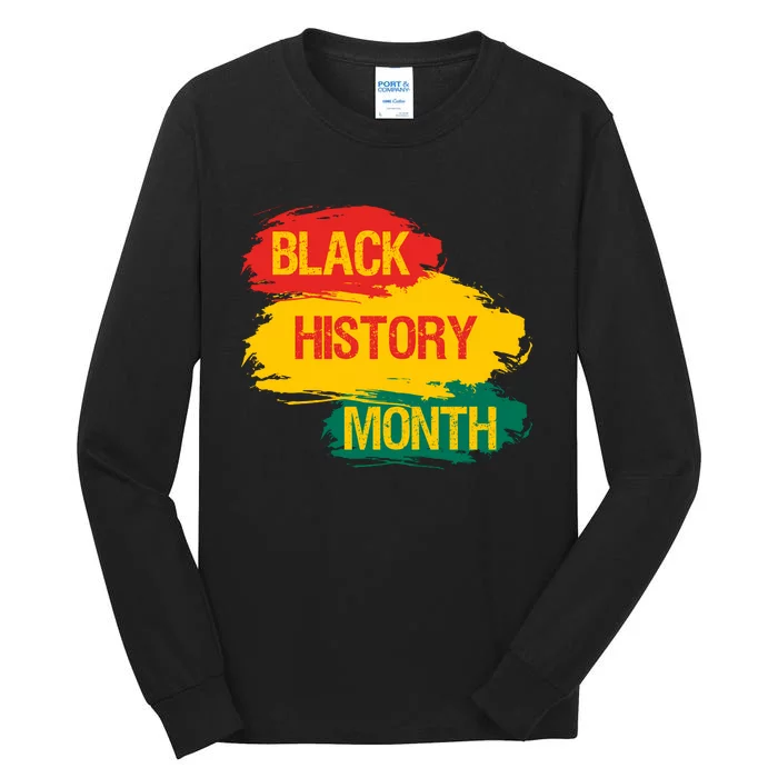 Black History Month AfroAmerican Flag BHM Flag Distressed Flag Tall Long Sleeve T-Shirt