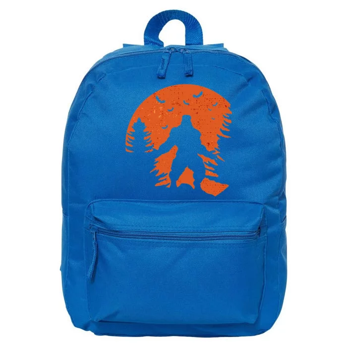 Bigfoot Halloween Moon Vintage Costume Sasquatch Yeti Gift Funny 16 in Basic Backpack