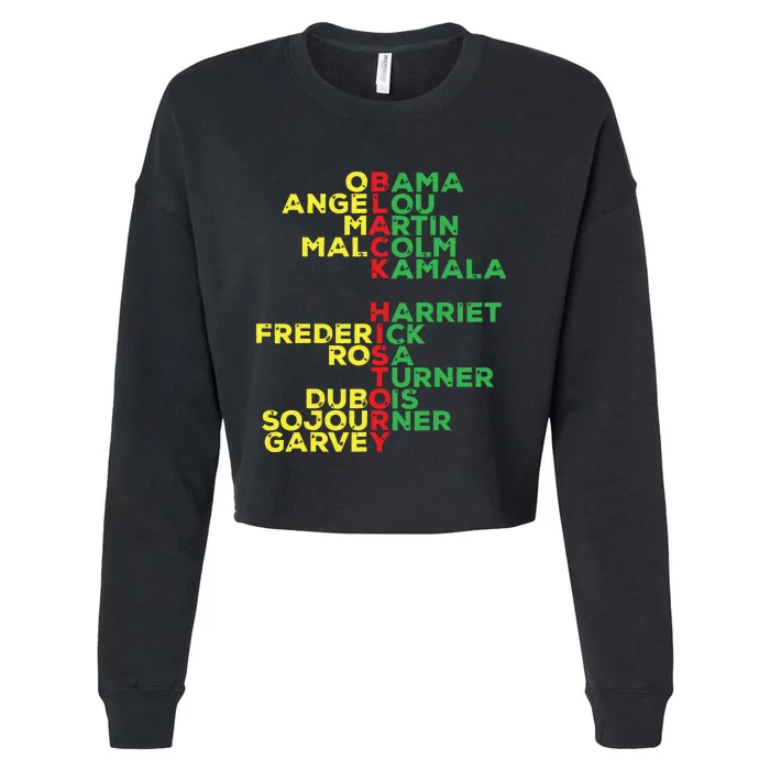 Black History Month Leaders Women Cropped Pullover Crew