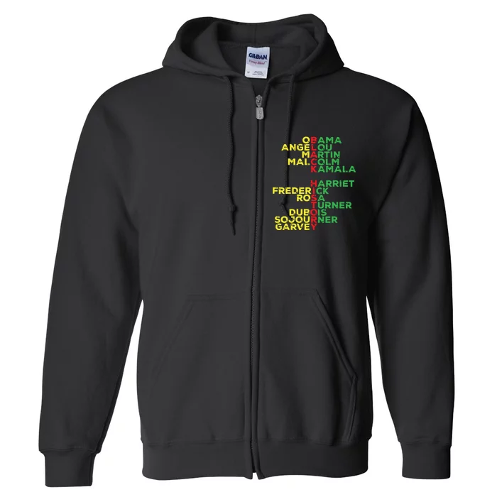 Black History Month Leaders Women Full Zip Hoodie