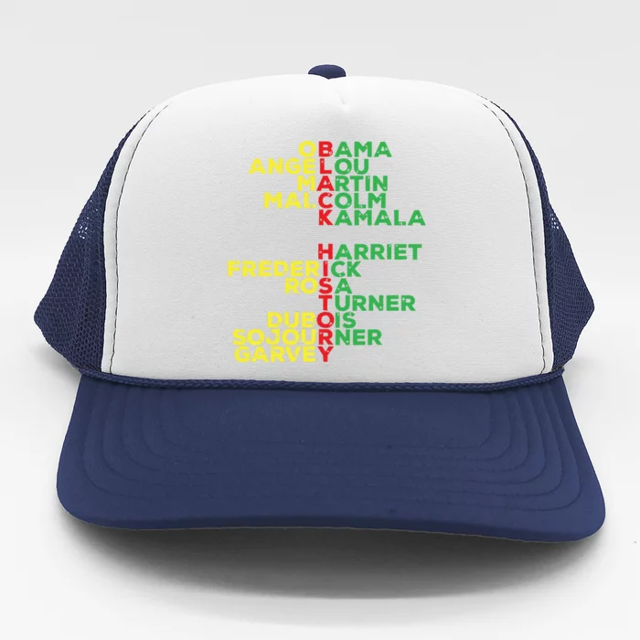 Black History Month Leaders Women Trucker Hat