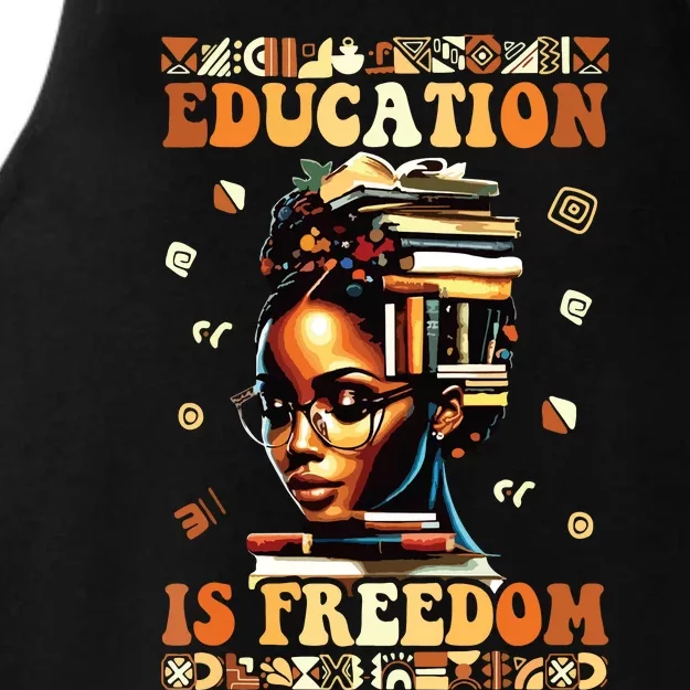 Black History Month Shirts Education Is Freedom Teacher Ladies Tri-Blend Wicking Tank